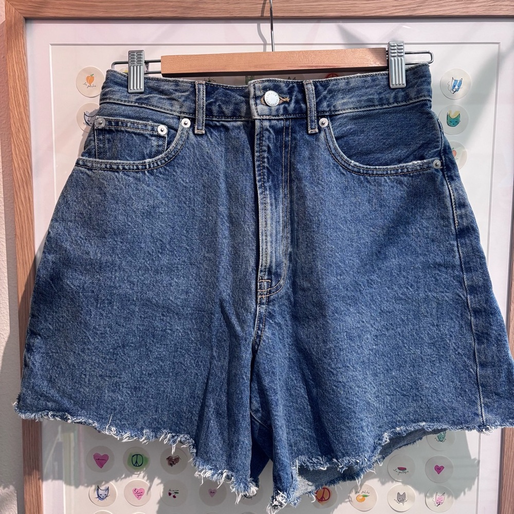 Everlane A-Line Denim Shorts 27 High Rise Organic Cotton Blue